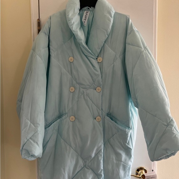 New Free People Puffer Coat light mint green Size medium - Picture 8 of 16